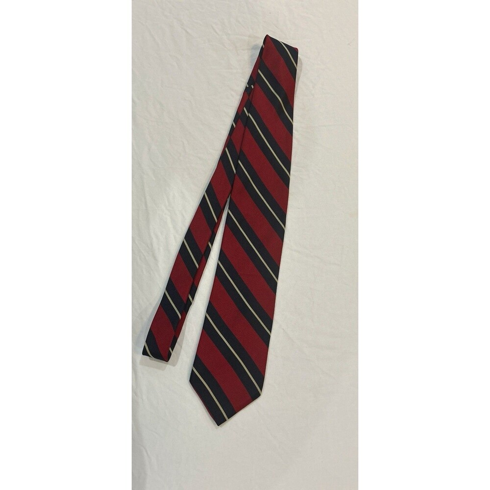Zianetti Italian Silk Collection Mens Tie Red Navy Gold Striped